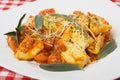 Italian tortellini pasta with tomato sauce