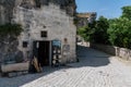 Italy. Matera. Tourism and economy. A touristic shop of handmade souvenirs in the Sasso Caveoso