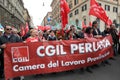 Italian trade unions demonstrate in Rome