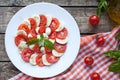 Italian traditional antipasti caprese salad with