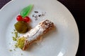 Italian Traditional Dessert, Cannolo, Sicilian, Top View Royalty Free Stock Photo