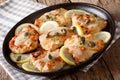 Italian traditional food: chicken piccata with lemon, thyme and Royalty Free Stock Photo