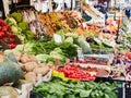 Italian traditional green grocery in Venice Royalty Free Stock Photo