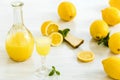 Italian traditional liqueur limoncello with lemon Royalty Free Stock Photo