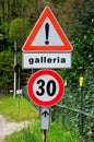 Italian traffic signs. Royalty Free Stock Photo