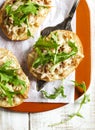 Italian tuna melt bruschetta Royalty Free Stock Photo