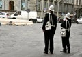 Italian urban police at work assuring order and law are respected 