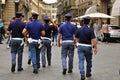 Italian urban police at work assuring order and law are respected