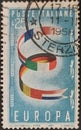 Italian used stamp from the Europa series - 3rd issue Royalty Free Stock Photo