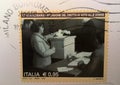 Italian used stamp issued for the 70th anniversary of the extension of the vote to women