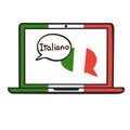 Italian. Vector illustration for online language school