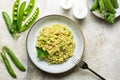 Italian, Venetian rice and spring green pea. Risi e bisi. Royalty Free Stock Photo