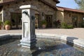 Italian villa fountain in courtyard plaza