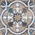 Portuguese ceramic pattern tile, moroccan pattern decorative tile Royalty Free Stock Photo