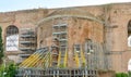 Italian walks. External restoration works at the Massenzio Basilica.