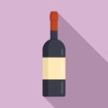 Italian wine bottle icon, flat style Royalty Free Stock Photo