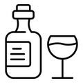 Italian wine bottle icon outline vector. Glass label Royalty Free Stock Photo