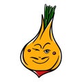 Italian winking mustachioed Onion character vector