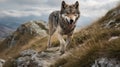 Italian Wolf\'s Playful Chase in the Apennine Mountains