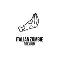 Italian zombie pinecone hand gesture logo icon design vector illustration Royalty Free Stock Photo