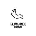 Italian zombie pinecone hand gesture logo icon design vector illustration Royalty Free Stock Photo