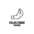 Italian zombie pinecone hand gesture logo icon design vector illustration Royalty Free Stock Photo