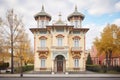 italianate architecture with a belvedere adorned with ornamental ironwork Royalty Free Stock Photo