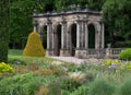 Italianate Garden on the Trentham Estate, Stoke-on-Trent, UK.  Camassia flowers in foreground. Royalty Free Stock Photo