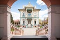 italianate mansion with belvedere and elegant outdoor staircase