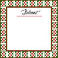 Italiano Background Menu with red, green, white checkered border