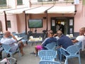 Italians watching football.