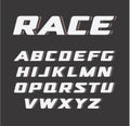 Italic bold font, vintage sport alphabet, race letters set, vector illustrations. Font monogram. Abstract geometric