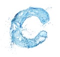 Water splash letter c italic type