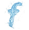 Water splash letter f italic type