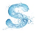 Water splash letter s italic type