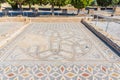 ITALICA, SPAIN, JUNE 25, 2019: Planetarium mosaics at roman ruins at Italica, Spain