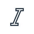 italics vector icon isolated on white background. Outline, thin line italics icon for website design and mobile, app development.
