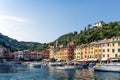 Italy. Liguria. Italian Riviera. Boats in a port of Portofino