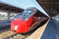 Italo ETR 675 Pendolino high-speed train of Nuovo Trasporto Viaggiatori NTV in Mestre railway station in Venice, Italy