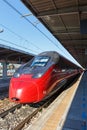 Italo ETR 675 Pendolino high-speed train of Nuovo Trasporto Viaggiatori NTV in Mestre railway station in Venice, Italy