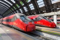 Italo ETR 675 Pendolino high-speed trains of Nuovo Trasporto Viaggiatori NTV in Milano Centrale railway station in Milan, Italy