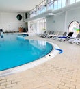 Swimming pool indoor with thermal water Royalty Free Stock Photo