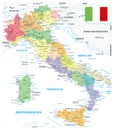 Italy Administrative Divisions Map On White