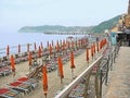 Italy Alassio beach at sunset