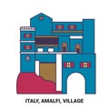 Italy, Amalfi, Travels Landsmark travel landmark vector illustration