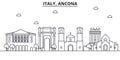 Italy, Ancona architecture line skyline illustration. Linear vector cityscape with famous landmarks, city sights, design