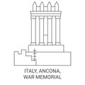 Italy, Ancona, War Memorial travel landmark vector illustration