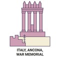Italy, Ancona, War Memorial travel landmark vector illustration
