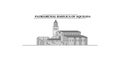 Italy, Aquileia city skyline isolated vector illustration, icons