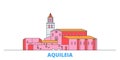 Italy, Aquileia line cityscape, flat vector. Travel city landmark, oultine illustration, line world icons